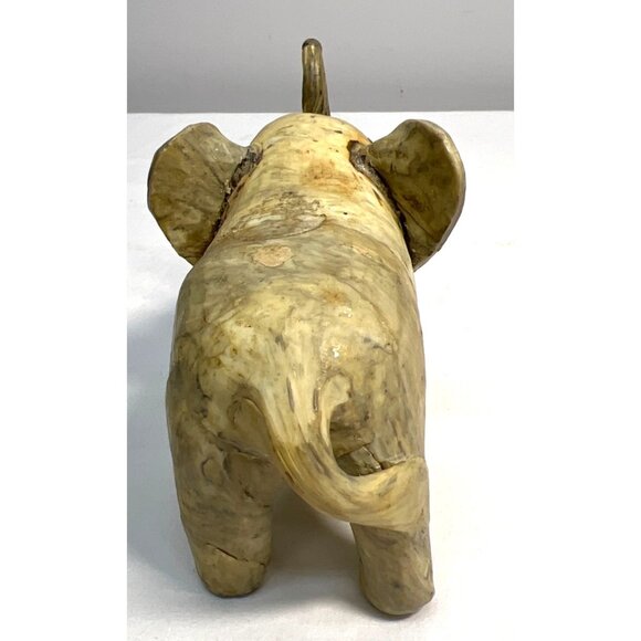 Hand-Carved Elephant Figurine Crushed Oyster shells - Picture 4 of 5